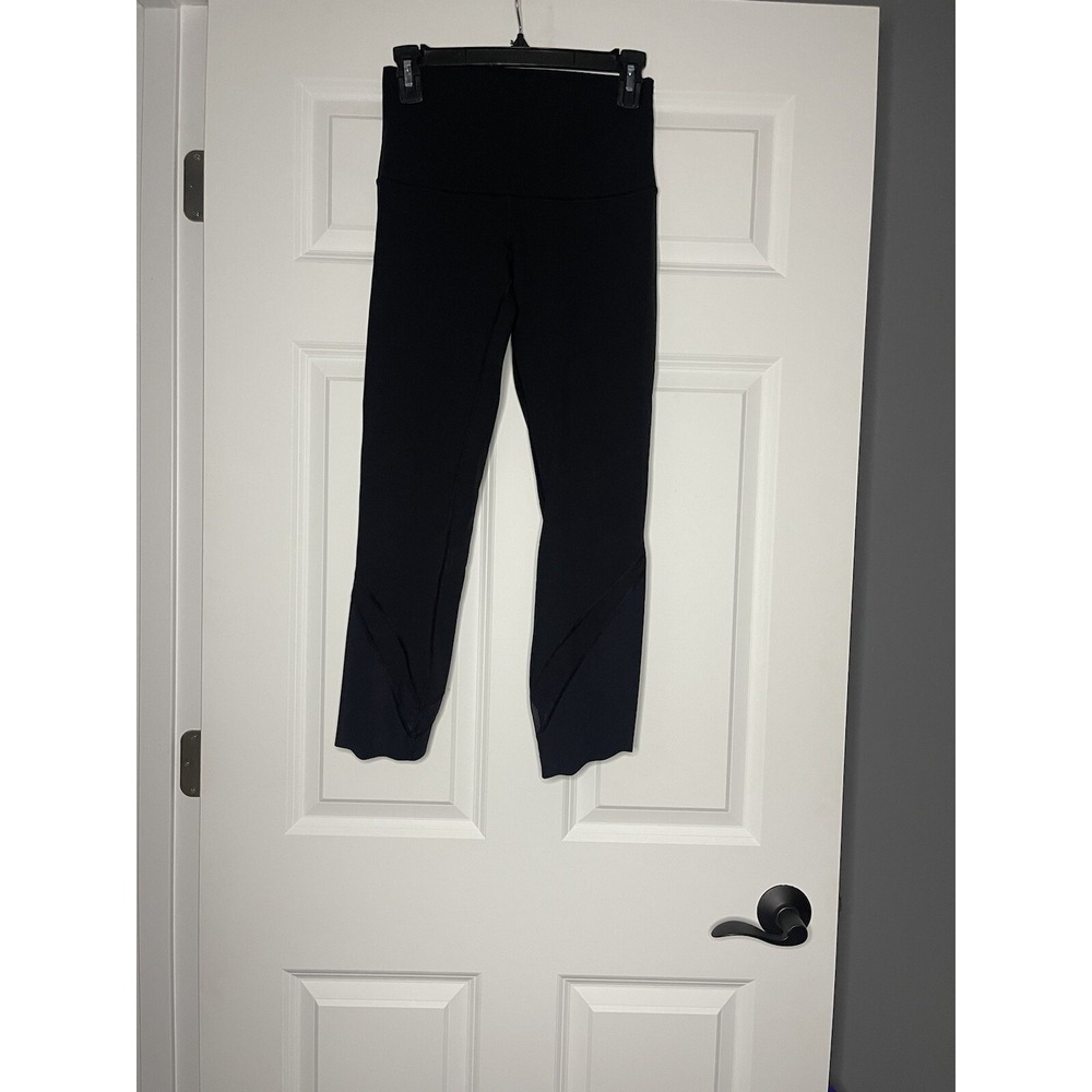 Lululemon Wunder Under Scalloped Crop leggings black size 6